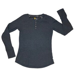 Carhartt Women's TENCEL Fiber Series Relaxed Fit Long-Sleeve Ribbed Henley XS
